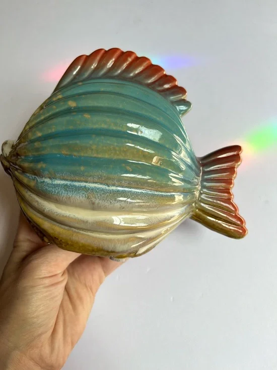 Puffer Fish Home Decor Ceramic 5.25"H X 5.75"L X 3.5"W Free Standing Glazed - Picture 4 of 11